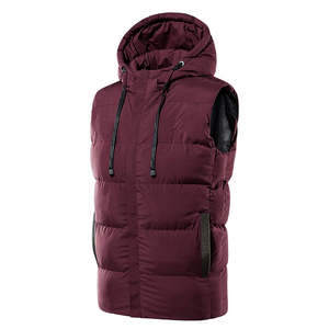 Nuevo Chaleco Acolchado sin Mangas para Hombre, Talla Grande, Tejido Transpirable, Diseño Sólido, con Cierre y Capucha - Product Image 3