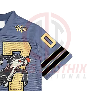 Maillot de football américain rétro personnalisé en maille à col en V pour le sport et la mode - Product Image 6