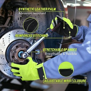 Gants de conduite pour hommes les plus vendus, faible MOQ, en cuir, compatibles écran tactile, fermeture auto-agrippante, Alpha Racing, matériau durable, équipement de sécurité - Product Image 2