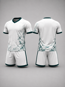 Créez votre propre ensemble d'uniformes de football pour hommes adultes de haute qualité, personnalisé, en polyester 100% respirant, à col en V et manches courtes - Product Image 1