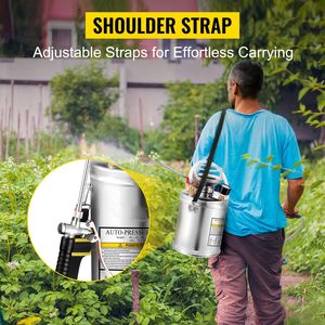 Spruzzatore in Acciaio Inox da 1 Gallone con Asta da 12 Pollici e Tubo Rinforzato da 3 Piedi, Pompa Manuale con Manometro e Valvola di Sicurezza - per Uso Domestico e in Giardino - Product Image 2