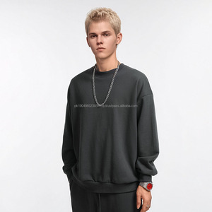 Sudadera Unisex de Alta Calidad, 360G, Color Sólido Básico, Cuello Redondo Extra Grande, Informal, Tallas Grandes, Sudaderas con y sin Capucha para Hombre - Product Image 4