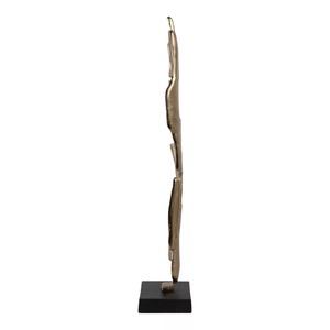 Support de bougie doré de 31,5 pouces de haut, décoration d'intérieur durable, sculpture en métal - Product Image 4