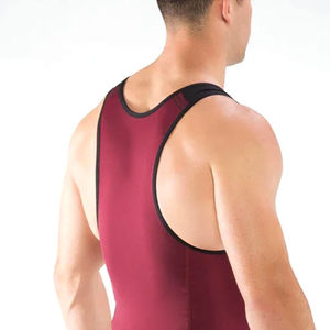 Singlet de Lucha Unisex Five B Color Granate, Ajustado, de Poliéster, Absorbe la Humedad, para MMA y Kickboxing, Protección UV Frontal UPF 50, Talla Adulto - Product Image 4