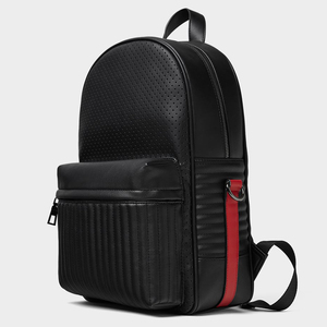 Roziv Sports Brown Genuine Leather <b>Laptop</b> <b>Backpack</b> Diamond Lattice Pattern Large Capacity Water Resistant Luxury Style Unisex - Product Image 4