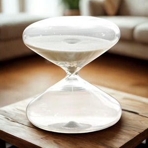 Sablier en verre simple pour la décoration de bureau à domicile, sablier élégant et minimaliste, accessoire décoratif de gestion du temps - Product Image 3