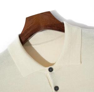 Chemise à manches courtes en tricot pour homme, motif à pois, coupe décontractée, boutons sur le devant, 100% coton, séchage rapide - Product Image 3