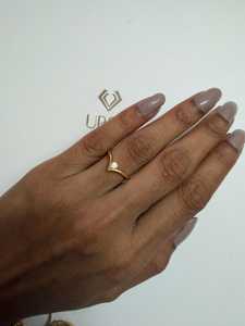 V Band <b>Ring</b> 14k 18k Solid Solid Gold Round Cut Lab Grown Diamond Prong Set Stackable Minimalist Everyday Wear Tiny Promise <b>Rings</b> - Product Image 2