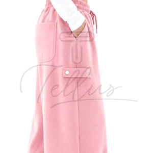 Nouveau pantalon de survêtement évasé en molleton de coton pour femme Tellus Apparel, taille élastique, coupe régulière, respirant, automne 2026 - Product Image 3