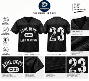 เสื้อฟุตบอลตาข่ายทรงหลวมคอวีระบายอากาศได้ดีชุดฝึกซ้อมเสื้อทีม Athl Dept XXIII สีครีมเบจ LVBY Academy Sport - Product Image 2