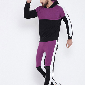 Conjunto de Sudadera con Capucha Transpirable Tejida para Hombre con Logotipo Personalizado, Morado, Negro, Blanco, Chándal Informal para Invierno - Product Image 3