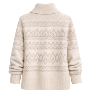 Chaqueta de punto Fairisle para mujer, con cremallera frontal, suave, estampada, de manga larga, acogedora, informal, para invierno, para clima frío - Product Image 2