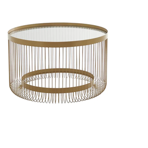 Modern Golden Coffee <b>Table</b> Aluminum Frame Marble Top for Home Living Room Villa Decorative - Product Image 1