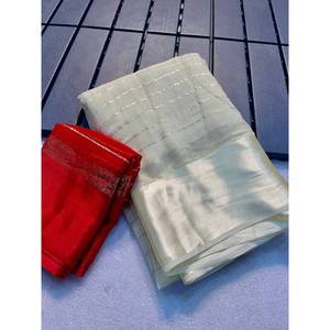 DESIGNER GEORGETTE ZARI TRAVAIL SAREE AVEC BLOUSE INCOSSÉE GRIS - Product Image 1