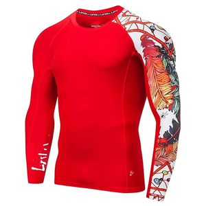 Camiseta Deportiva de Manga Larga para Hombre, Protección UV, Estampado Gráfico, Compresión, Proveedor Mayorista - Product Image 1