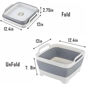 Lavabo Pieghevole da 9L/2.4 Galloni con Tappo di Scarico, Lavandino Portatile Salvaspazio, Bacinella Pieghevole con Rubinetto per Prodotti da Bagno - Product Image 2