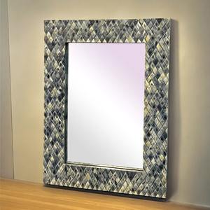 Miroir mural léger en os incrusté de couleur ivoire, fait main, écologique, style design industriel, pour usage au bureau, prix économique - Product Image 6