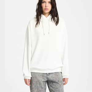 <b>Men's</b> White Hooded Sweatshirt Regular Fit 100% Cotton French Terry Casual Autumn Wear - Product Image 2