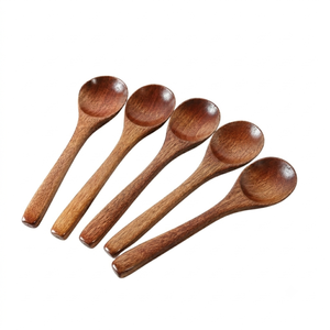 Wholesale Custom Eco-Friendly Dark Wood Tea <b>Spoons</b> <b>Small</b> Long Handle Wooden Soup Cooking Tableware <b>Spoon</b> Set - Product Image 6