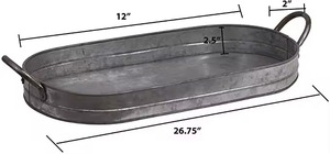 Bandeja de servir galvanizada con apariencia pulida que realza las presentaciones culinarias con sofisticación - Product Image 6