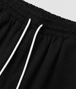 กางเกงขาสั้นเบอร์มิวดาสีดำสำหรับผู้ชายเอวกลางสไตล์ลำลอง - Product Image 3