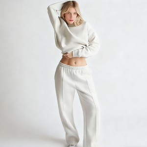 Women Oversized Crewneck Sweatshirt Casual Long Sleeve Pullover Loose Fit Fleece Sweatshirt Soft Cotton Blend Basic Solid Color - Product Image 5