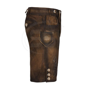 Shorts en cuir Lederhosen pour homme de qualité supérieure, style bavarois traditionnel, uni, décontracté, écologique, avec un design rustique classique - Product Image 4