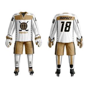 Venta caliente Tendencia Color personalizado Hockey sobre hielo Jersey Set Easy Dry Último diseño de fábrica Top Choice Uniformes de hockey sobre hielo - Product Image 1