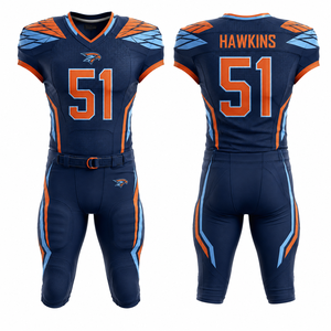 Uniforme de Fútbol Americano de Marca Privada, Personalizado, Venta al Por Mayor, Impresión por Transferencia de Calor, Impresión Completa, Proveedor de Fábrica, Fabricante OEM - Product Image 6