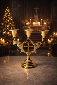Catholic Crucifix Cross with <b>Candle</b> Stand Jesus Decor Christian Religious Tabletop Ornament for Home Church <b>Prayer</b> Room - Product Image 4