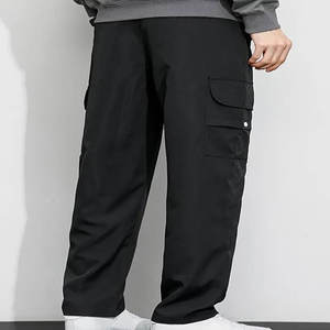 Venta al por mayor de alta cintura Casual Nylon Jogger pantalones gruesos de talla grande suelta Patchwork diseño recto estilo pantalones de chándal de los hombres - Product Image 6