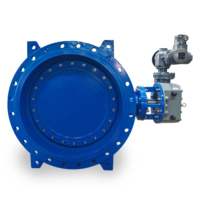 Vanne papillon double excentrique en fonte ductile DN800 PN10 PN16 PN25 avec actionneur électrique AOMA pour l'eau