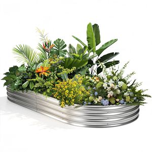 Kit de jardinière surélevée ovale en métal galvanisé pour légumes, fleurs et herbes avec bordure en caoutchouc sécurisée - Product Image 5