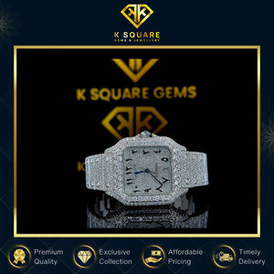 Meilleure collection de montres automatiques en acier inoxydable unisexe résistantes à l'eau avec verre saphir de luxe et diamants en moissanite - Product Image 4