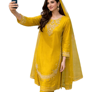 ชุดเดรสผ้าไหมสำเร็จรูปประดับด้วยลูกปัดสวยงามและงานฝีมือ  เหมาะสำหรับงานแต่งงานและวันอีด  ดีไซน์ใหม่ประจำปี 2026 - Product Image 1