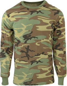 Camiseta táctica de entrenamiento personalizada con estampado digital de camuflaje de tigre, de manga larga, de algodón tejido, con alta resistencia del color. - Product Image 1