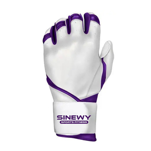 Gants de frappe en cuir bleu SINEWY Sports Fitness avec design éclair et fermeture auto-agrippante pour l'entraînement, unisexe adulte - Product Image 2