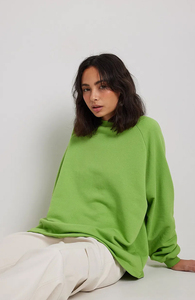 Sweat-shirt oversize à manches raglan pour femme, 100% coton, streetwear de haute qualité, col rond, vente en gros - Product Image 4