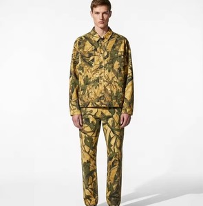 Men's Denim Windbreaker Safari <b>Jacket</b> Belt Closure Tree <b>Camo</b> Pattern Custom Printing <b>Waterproof</b> Breathable Outdoor Hunting - Product Image 5