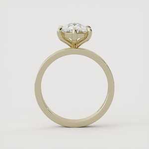Bagues de fiançailles solitaires en diamant de laboratoire taille duchesse allongée 2 carats, sertis à griffes de 3 mm, bijoux fins en or massif 14k 18k, vente en gros - Product Image 4