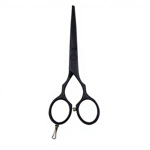 Ciseaux de barbier professionnels en acier inoxydable de 6 pouces, revêtement poudré noir, pour la coupe de cheveux longs en salon - Product Image 4