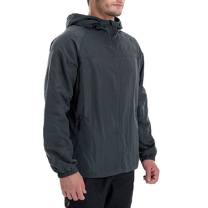 Veste coupe-vent à col montant personnalisée pour hommes et femmes, en polyester imperméable, avec design patchwork réfléchissant, vente en gros - Product Image 3