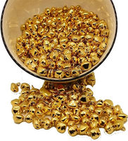 Mini clochettes en laiton plaqué or, forme ronde, art populaire, décoration d'intérieur, carillon éolien, ornement de fête, fournitures pour la fabrication de bijoux artisanaux