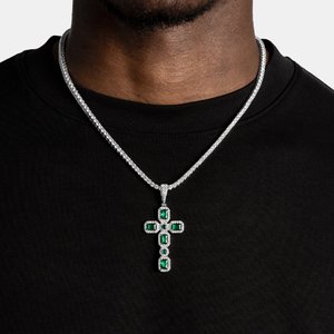 Luxury <b>Mens</b> Lab Grown <b>Diamond</b> <b>Chain</b> Pendant Gold Rose Gold White Gold Silver Designer Fine Jewelry Gift - Product Image 1