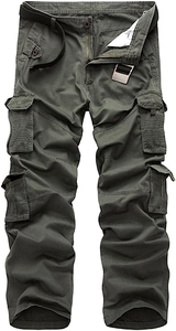 New Quality Canvas <b>Cargo</b> Trousers for Men Durable Breathable <b>Work</b> Wear with Multiple Pockets Mid Waist Full-Length Design - Product Image 2
