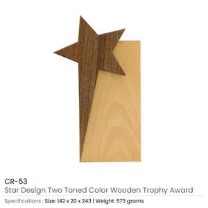 Trofeo de Madera Duradero con Diseño de Estrella y Caja de Regalo - Product Image 3