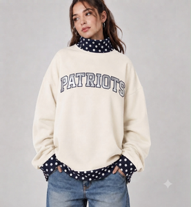 Nouveau sweat-shirt oversize personnalisé pour femme, col montant, imprimé lettres Gameday, en polaire, manches longues, pour l'automne, tenue décontractée - Product Image 3