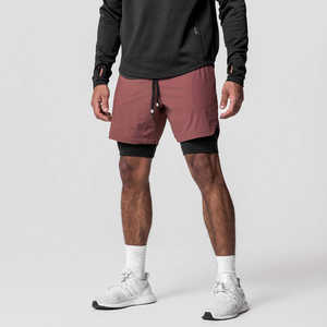 Short de sport 2-en-1 pour homme, double couche, en polyester, avec doublure OEM, ourlet fendu 5 pouces, respirant, séchage rapide, idéal pour la gym et la course à pied - Product Image 6