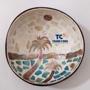Tazón de Coco con Incrustaciones de Madreperla, el Más Vendido, Vajilla para Hoteles y Resorts al por Mayor - Product Image 1