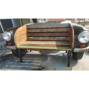 Reproduction Ambassador Car Sofa Reclaimed Wood Metal Frame Vintage Style Furniture Bulk Custom Orders - Product Image 1